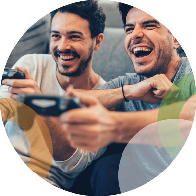 Two men playing video games