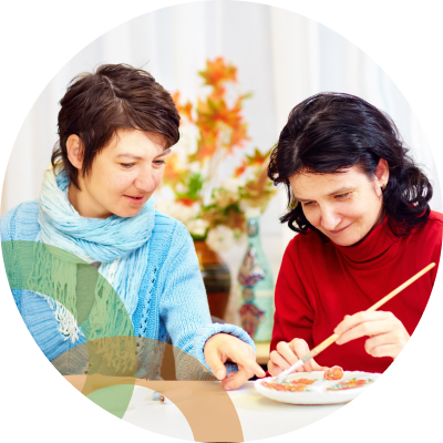 Ladies doing arts and crafts
